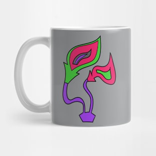 Funky Green Fire Flowers Mug